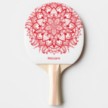 Snyggt Red Mandala Boho Anpassningsbar
