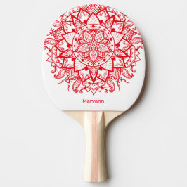Snyggt Red Mandala Boho Anpassningsbar Pingisracket