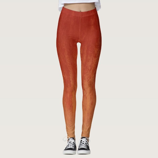 Snyggt Red Ombre Mönster Leggings (Framsida)