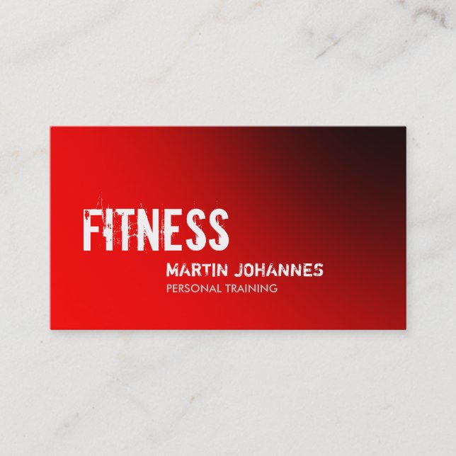 Snyggt Red Personal Trainer Affärskort Visitkort (Framsida)