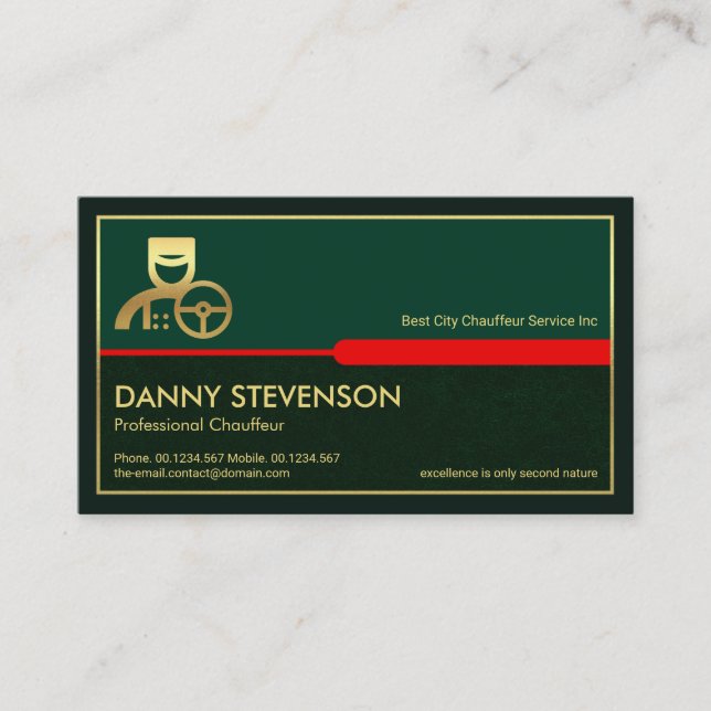 Snyggt Red Tab Guld Ram Grönt Grunge Lagrar Visitkort (Framsida)