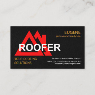 Snyggt Red Tak Signage Leather Struktur Roofer Visitkort