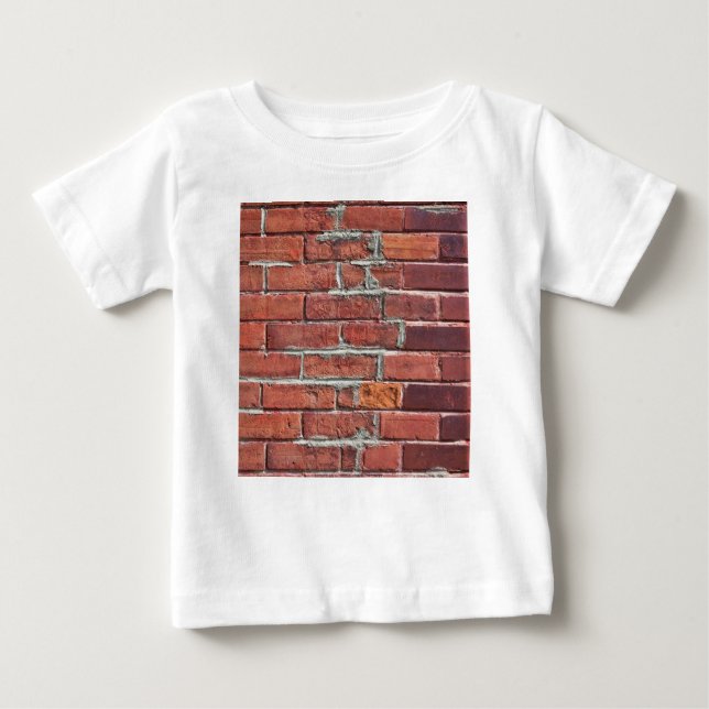 Snyggt Red Textured Brick Wall T Shirt (Framsida)