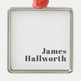 Snyggt Redigerbar återställ modern text | Grått Julgransprydnad Metall