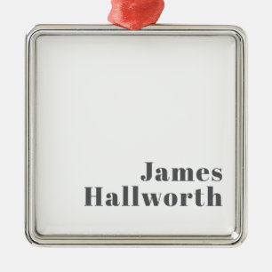 Snyggt Redigerbar återställ modern text   Grått Julgransprydnad Metall