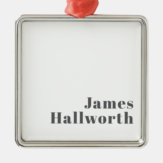 Snyggt Redigerbar återställ modern text | Grått Julgransprydnad Metall (Framsidan)