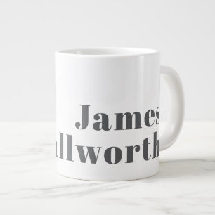 Snyggt Redigerbar återställ modern text   Grått Jumbo Mugg