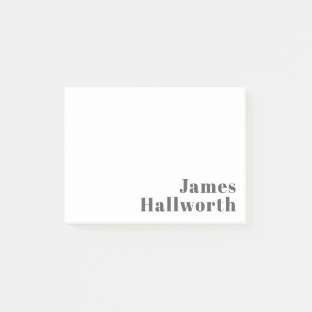 Snyggt Redigerbar återställ modern text | Grått Post-it Block (Framsida)