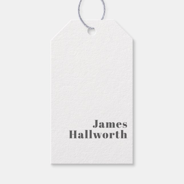 Snyggt Redigerbar återställ modern text | Grått Presentetikett (Framsidan)