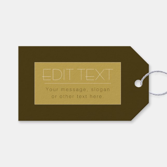 Snyggt Redigerbar textmall | Vintage Guld Presentetikett (Framsidan (Horisontell))