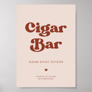 Snyggt-reflektor Peach Rosa Cigar Pub-tecken Bröll Poster