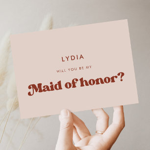 Snyggt-reflexkort för rosa Maid of honor Inbjudningar