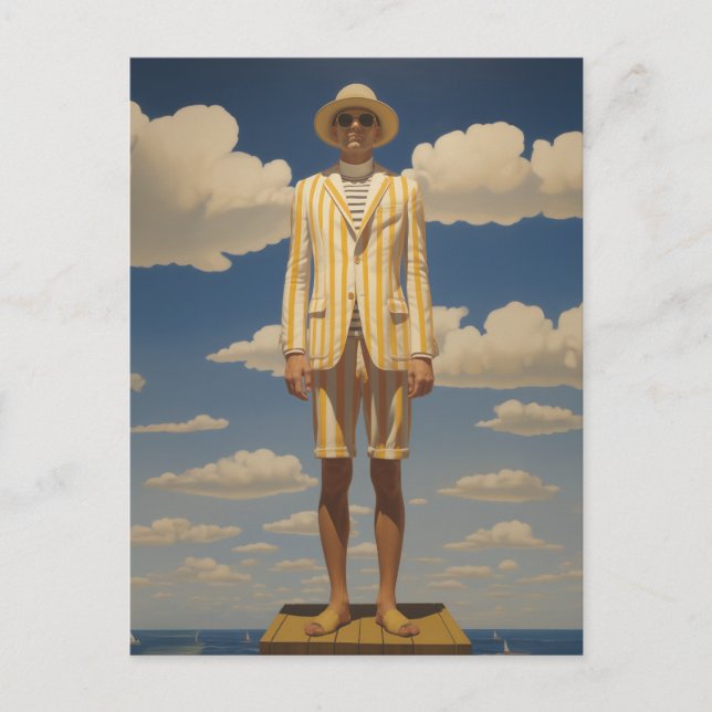 Snyggt Retro Beachwear Striking Summer Mode Vykort (Framsida)