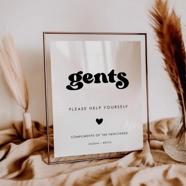 Snyggt Retro Black & White Gents Bathroom-tecken Poster (Skapare uppladdad)