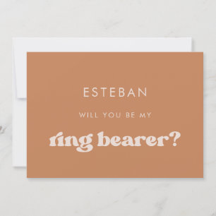 Snyggt retro Brown Ring Bearer frieri kort