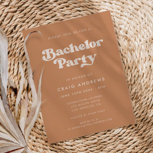 Snyggt retro Brown-socker Bachelor Party Inbjudningar