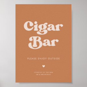 Snyggt retro Brown-socker Bröllop Cigar Pub-tecken Poster