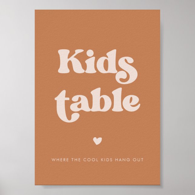 Snyggt retro Brown-socker Bröllop Kids Bord Poster (Framsidan)