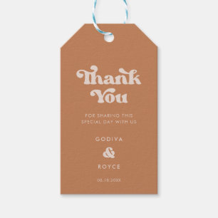 Snyggt retro Brown-socker Bröllop Presentetikett