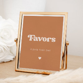 Snyggt retro Brown-socker Bröllopsförmånstecken Poster