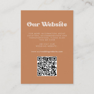 Snyggt retro Brown-socker QR-kod bröllop webbplats Tilläggskort