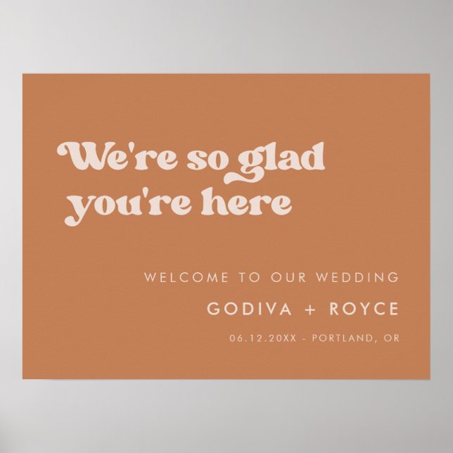 Snyggt retro Brown-socker Så glad att du är här Poster (Framsidan)