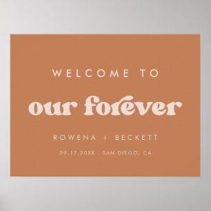 Snyggt retro Brown-socker Välkomna till vår Foreve Poster