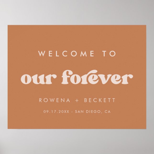 Snyggt retro Brown-socker Välkomna till vår Foreve Poster (Framsidan)