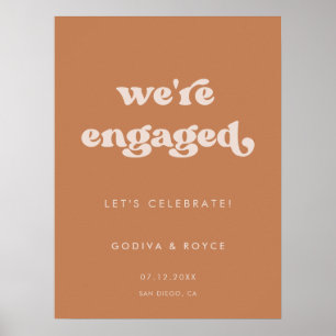 Snyggt retro Brown-socker Vi engagerar oss Poster