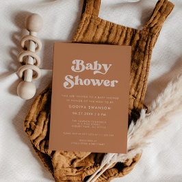 Snyggt retro Brown-sockerbabyskor Inbjudningar