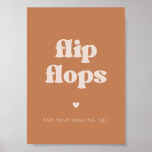 Snyggt retro Brown-sockerskylt Bröllop Flinflip fl Poster