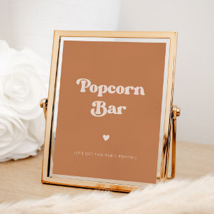 Snyggt retro Brun socker Bröllop Popcorn pub Poster