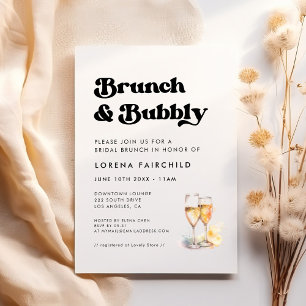 Snyggt retro Brunch och Bubly Inbjudningar