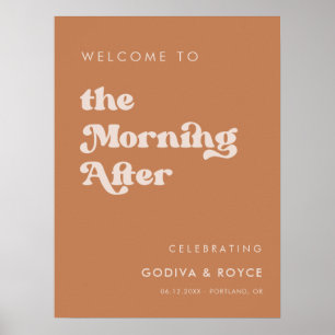Snyggt retro Brunt socker God morgon Efter välkoms Poster