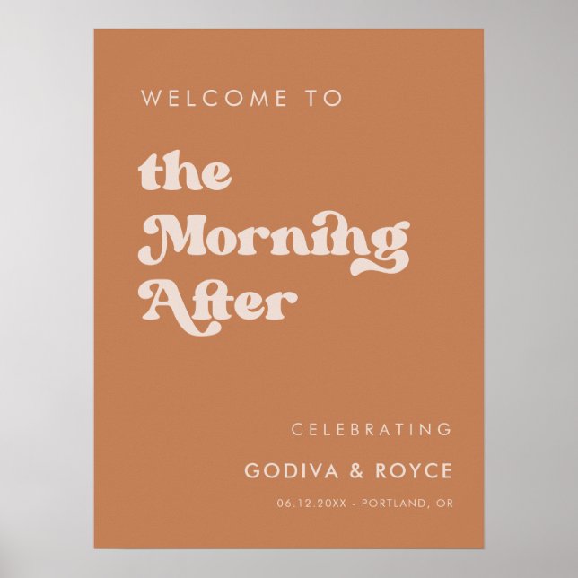 Snyggt retro Brunt socker God morgon Efter välkoms Poster (Framsidan)