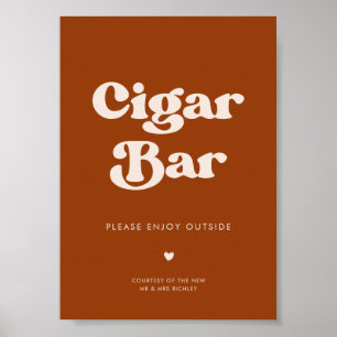 Snyggt-retro-Bruten Orange Cigar Pub-skylt i Bröll Poster