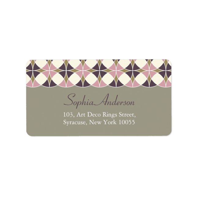Snyggt Retro Chic Art Deco Bröllop Adressetiketter (Framsidan)
