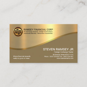 Snyggt Retro Guld Cover Guld Wave Investment Visitkort