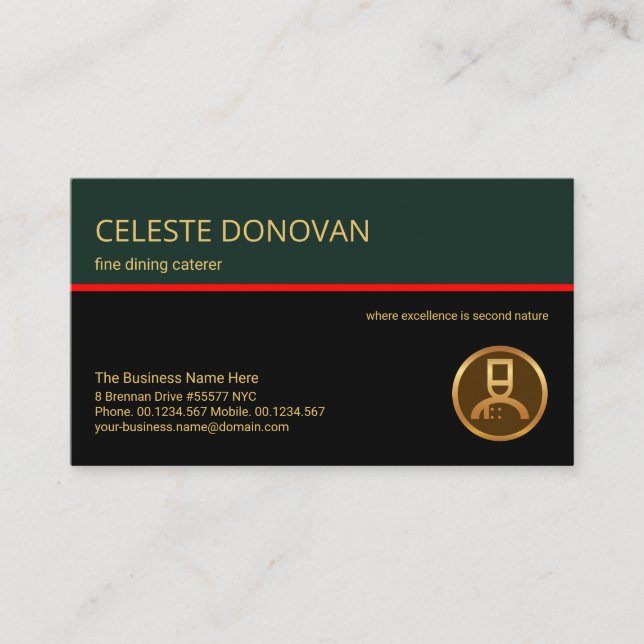 Snyggt Retro Lagrar Red Line Food Restaurang Chef Visitkort (Framsida)