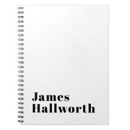 Snyggt Retro Modern Lettering | Redigerbart svart Anteckningsbok