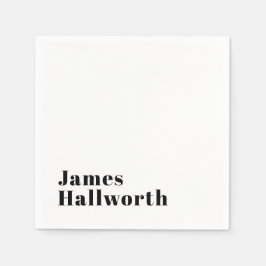 Snyggt Retro Modern Lettering | Redigerbart svart Pappersservett