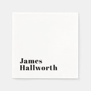 Snyggt Retro Modern Lettering Redigerbart svart Pappersservett