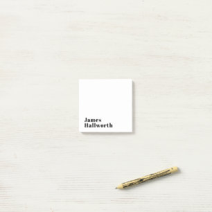 Snyggt Retro Modern Lettering Redigerbart svart Post-it Block