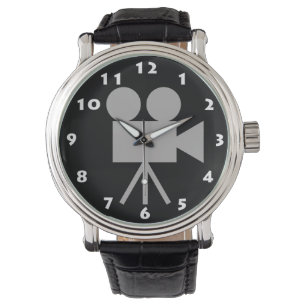 SNYGGT RETRO MOVIE CAMERA MED VITNUMMER ARMBANDSUR