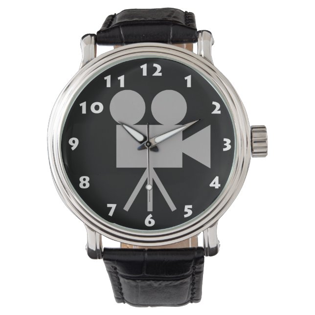 SNYGGT RETRO MOVIE CAMERA MED VITNUMMER ARMBANDSUR (Framsida)