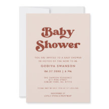 Snyggt-retro Peach Rosa Baby Shower