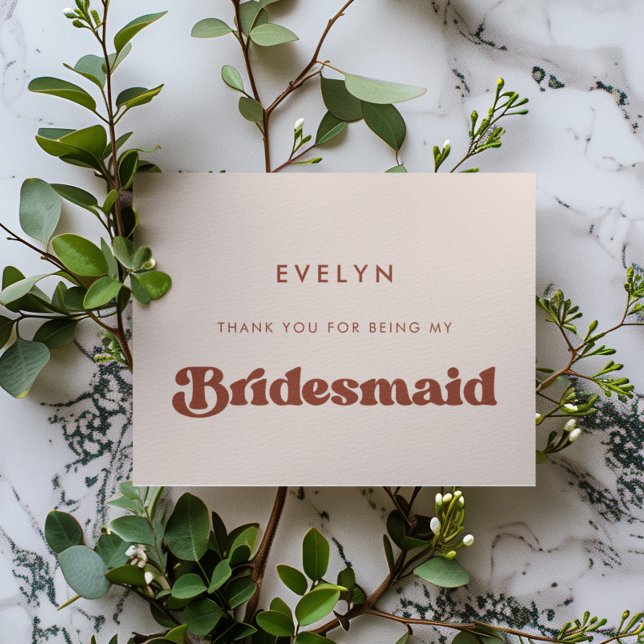 Snyggt retro Peach Rosa Bridesmaid tack vare ditt  Inbjudningar (Skapare uppladdad)