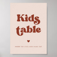 Snyggt retro Peach Rosa Bröllop Kids Bord