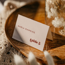 Snyggt-retro Peach Rosa Bröllop-platskort