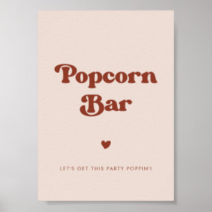 Snyggt retro Peach Rosa Popcorn pub Poster